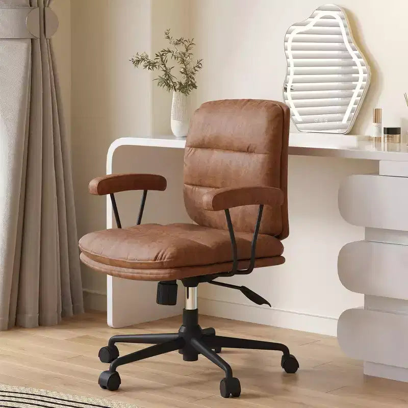 GDFStudio Irene Modern 360 Swivel Adjustable Height 90 to135 Inclined Faux Leather Upholstered Office Chair