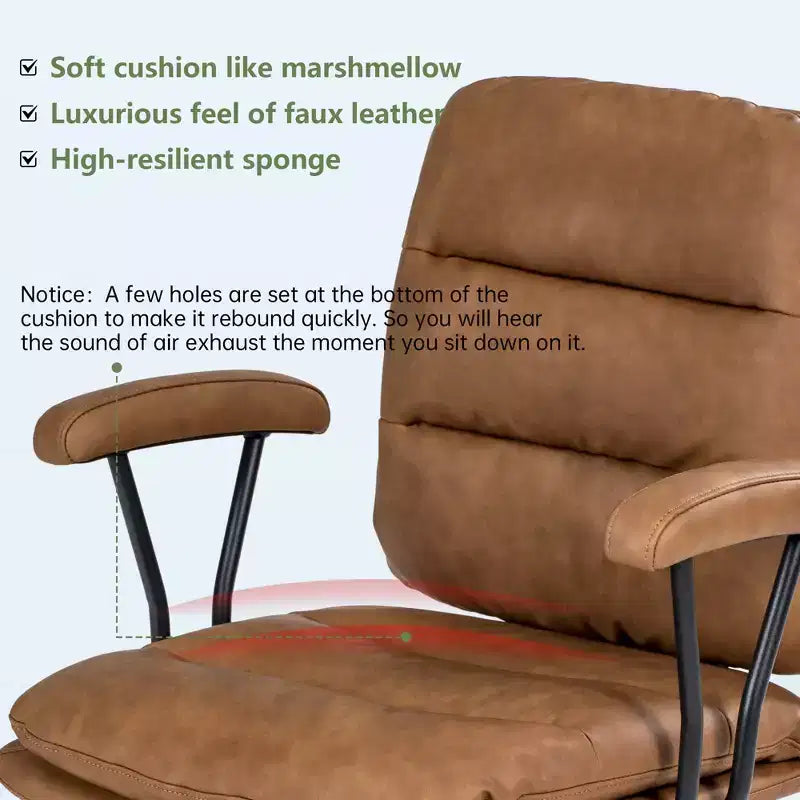 GDFStudio Irene Modern 360 Swivel Adjustable Height 90 to135 Inclined Faux Leather Upholstered Office Chair