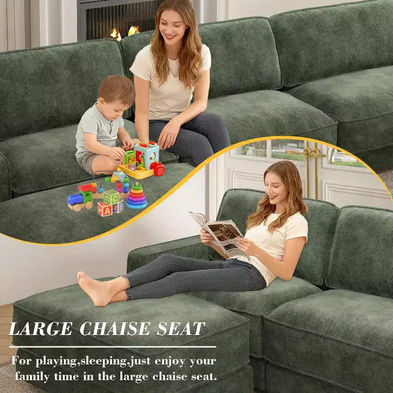 Dyonery Cloud Modular Sectional Sofa Couch with Ottomans,L/U-Shaped Couch,Minimalist Wide Deep Seat Comfy Convertible Couches for LivingRoom