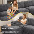 Dyonery Cloud Modular Sectional Sofa Couch with Ottomans,L/U-Shaped Couch,Minimalist Wide Deep Seat Comfy Convertible Couches for LivingRoom
