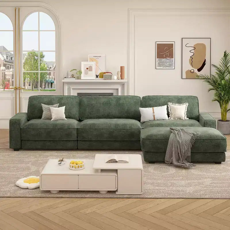 Dyonery Cloud Modular Sectional Sofa Couch with Ottomans,L/U-Shaped Couch,Minimalist Wide Deep Seat Comfy Convertible Couches for LivingRoom