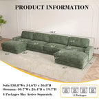 Dyonery Cloud Modular Sectional Sofa Couch with Ottomans,L/U-Shaped Couch,Minimalist Wide Deep Seat Comfy Convertible Couches for LivingRoom