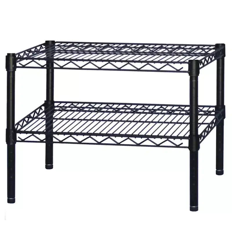 Étagère métallique noire de 30,5 cm P x 35,6 cm H avec 2 tablettes