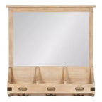 Miroir mural en bois Kate and Laurel Stallard avec crochets, naturel, 24x24