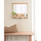 Miroir mural en bois Kate and Laurel Stallard avec crochets, naturel, 24x24