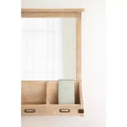 Miroir mural en bois Kate and Laurel Stallard avec crochets, naturel, 24x24