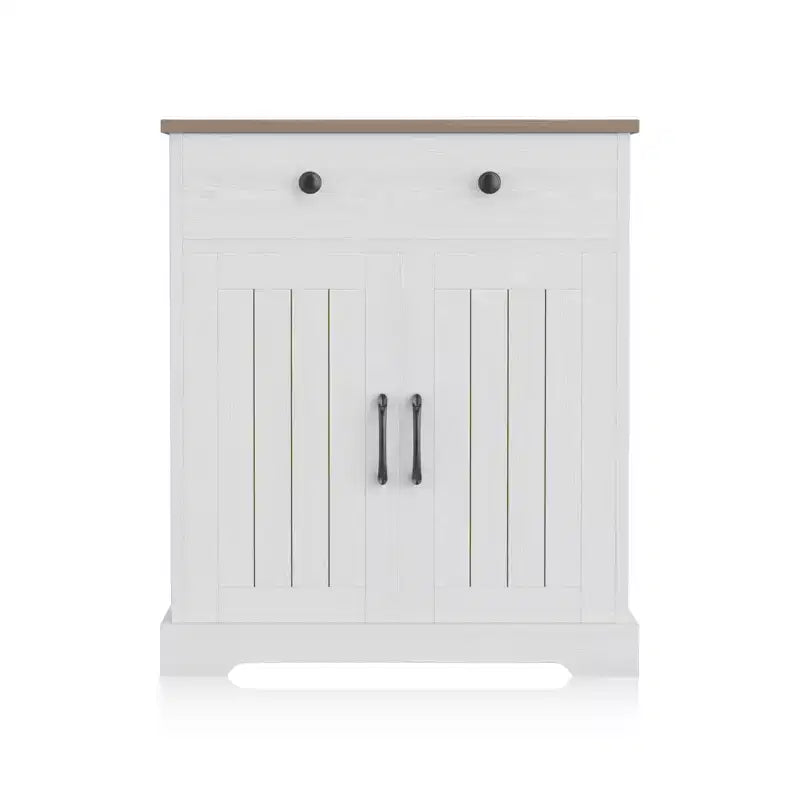 Set of 2 Wood Sideboard Cabinet, Storage Buffet with 2 Drawers & 2 Doors for Living Room Kitchen Dining Room