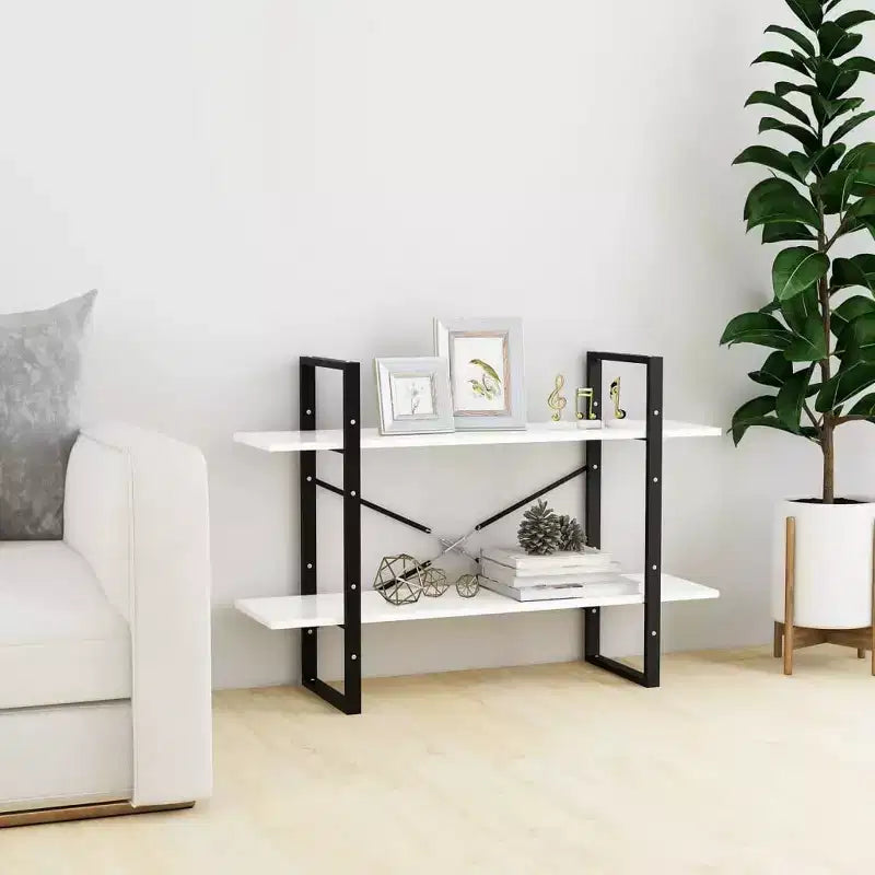 vidaXL Book Cabinet White Engineered wood, metal Book Cabinet