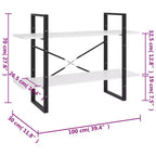 vidaXL Book Cabinet White Engineered wood, metal Book Cabinet