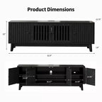 Meuble TV pour salon, meuble TV 63 po pour téléviseurs jusqu'à 70 po avec prise de courant, étagères de rangement réglables, table console multimédia