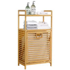 Panier à linge GDFStudio Petty en bambou avec étagère