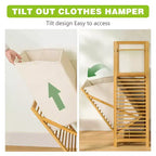 Panier à linge GDFStudio Petty en bambou avec étagère