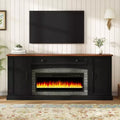 3pcs TV Stand with Electric Fireplace Heater & Bookshelf for TVs up to 70, Media TV Console Entertainment Center with Adjustable Shelves - ModernLuxe