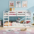 FAMYYT Twin Size Wood Bunk Bed With Ladder, Easy Assembly