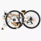 VTT NAYSAYE 29 pouces 24 vitesses, suspension avant, freins à disque double pour l'aventure tout-terrain, noir, 57,87*9,45*30,91
