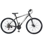 NAYSAYE VTT 29 Pouces, 21 Vitesses, Suspension Avant, Double Frein à Disque pour l'Aventure en Plein Air, Blanc Noir, 56.3*8.66*30.71