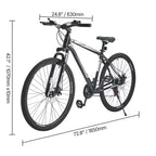 NAYSAYE VTT 29 Pouces, 21 Vitesses, Suspension Avant, Double Frein à Disque pour l'Aventure en Plein Air, Blanc Noir, 56.3*8.66*30.71