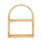 Kate and Laurel Rahmati Arched Rattan Wall Shelf, Natural, 18x23