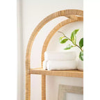 Kate and Laurel Rahmati Arched Rattan Wall Shelf, Natural, 18x23