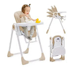 39.3 Lightweight Folding Baby High Chair with 5-Point Safety Harness, Secure and Reliable for Infants and Growing Toddlers