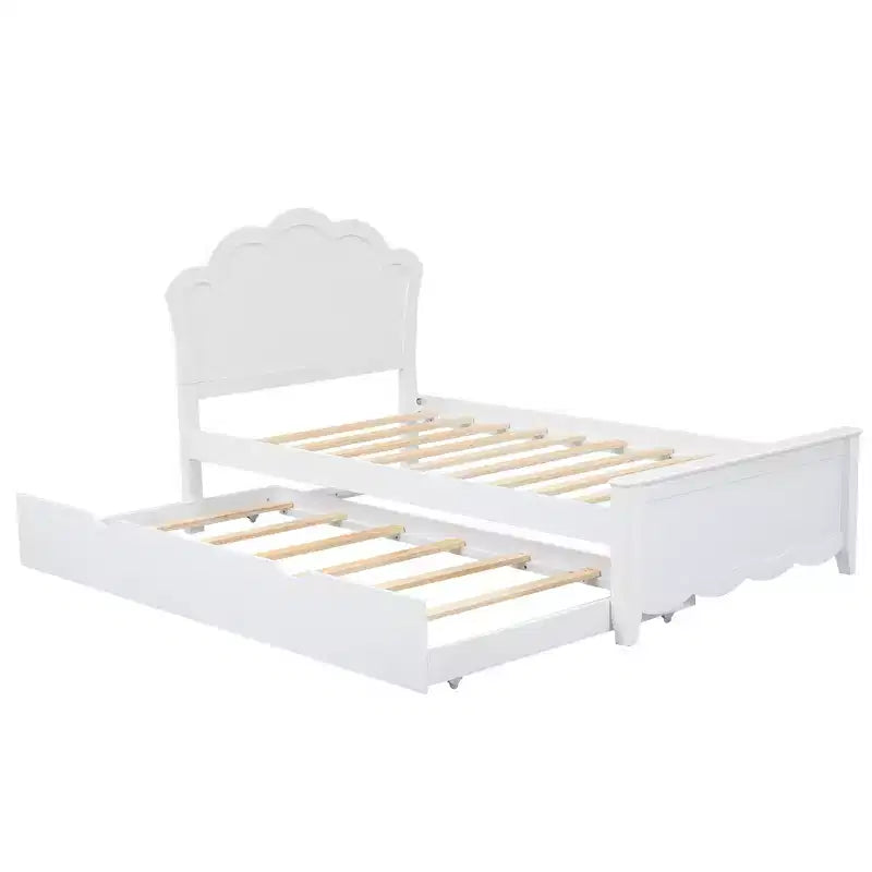 Lit plateforme FAMYYT pour jumeaux avec lit gigogne pour jumeaux, assemblage facile