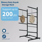 Freestanding Kayak Storage Rack with Wheels, Adjustable Kayak Racks for Garage and Outdoor, Kayak Stands for Canoes, Kayaks, SUP and Surfboards