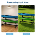 Freestanding Kayak Storage Rack with Wheels, Adjustable Kayak Racks for Garage and Outdoor, Kayak Stands for Canoes, Kayaks, SUP and Surfboards