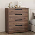 GustoWave Modern 4 Drawers Dresser Nightstand for Bedroom, Living Room, Bedroom, Brown