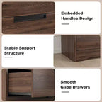 GustoWave Modern 4 Drawers Dresser Nightstand for Bedroom, Living Room, Bedroom, Brown