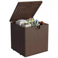 Acekool 80-Gallon Waterproof Resin Deck Box  Lockable Storage Container for Cushions, Garden Tools, Pool Accessories, Brown