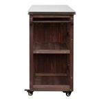 GDFStudio Tony Outdoor Kitchen Island Fir Wood Prep Station with Stainless Steel Top