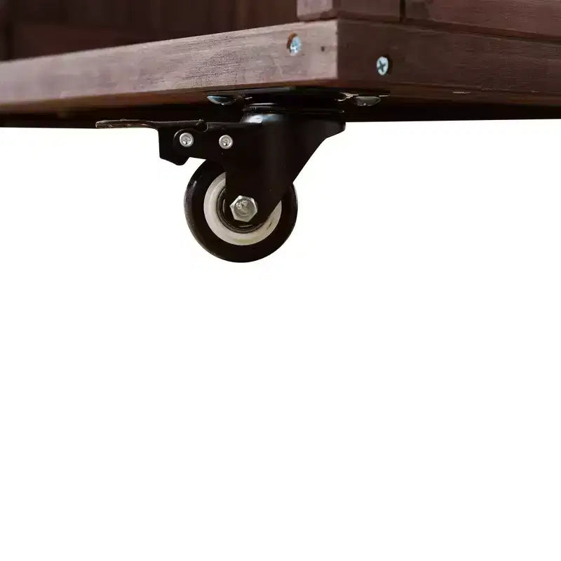 GDFStudio Tony Outdoor Kitchen Island Fir Wood Prep Station with Stainless Steel Top