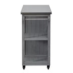 GDFStudio Tony Outdoor Kitchen Island Fir Wood Prep Station with Stainless Steel Top