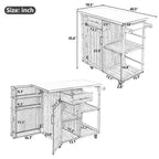 GDFStudio Tony Outdoor Kitchen Island Fir Wood Prep Station with Stainless Steel Top