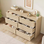 GustoWave 6-Drawer Storage Dresser With Waterproof Top, Natural Oak Finish, For Bedroom Or Entryway