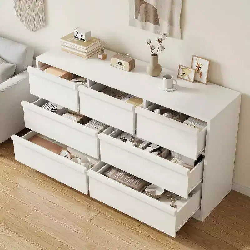 GustoWave 6-Drawer Storage Dresser With Waterproof Top, Natural Oak Finish, For Bedroom Or Entryway