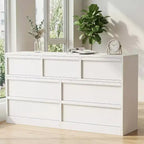 GustoWave 6-Drawer Storage Dresser With Waterproof Top, Natural Oak Finish, For Bedroom Or Entryway