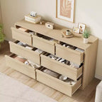 GustoWave 6-Drawer Storage Dresser With Waterproof Top, Natural Oak Finish, For Bedroom Or Entryway
