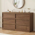 GustoWave 6-Drawer Storage Dresser With Waterproof Top, Natural Oak Finish, For Bedroom Or Entryway