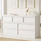 GustoWave 6-Drawer Storage Dresser With Waterproof Top, Natural Oak Finish, For Bedroom Or Entryway