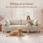72 Loveseat Sofa, Mid-Century Modern Flared Arm Couch, Deep Seat Upholstered 2-Seater for Living Room, Apartment, Small Spaces, Off White