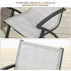 6PCS Modern Aluminum Outdoor Dining Chairs, Quick-Dry Textilene Fabric, All-Weather Rust-Resistant, Ergonomic Commercial-Grade Patio Seating