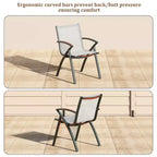 6PCS Modern Aluminum Outdoor Dining Chairs, Quick-Dry Textilene Fabric, All-Weather Rust-Resistant, Ergonomic Commercial-Grade Patio Seating