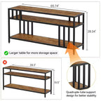 Meuble TV 165 cm pour téléviseurs jusqu'à 190 cm, meuble TV moderne avec 3 étagères de rangement ouvertes pour médias et décoration