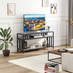 Meuble TV 165 cm pour téléviseurs jusqu'à 190 cm, meuble TV moderne avec 3 étagères de rangement ouvertes pour médias et décoration