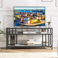 65 Inch TV Stand Fits TVs Up to 75 Inches, Modern Entertainment Center with 3-Tier Open Storage Shelves for Media & Decor