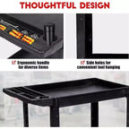 2-Tier Rolling Utility Service Cart with 360 Swivel Wheels & Brakes, 550LBS, Ergonomic Storage Handle for Warehouse/Garage/Cleaning, 40*17 in