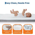 Moïse pour bébé, cododo pour nouveau-né avec grand panier de rangement, matelas confortable, côtés entièrement en maille, berceau de chevet portable réglable sur 6 hauteurs
