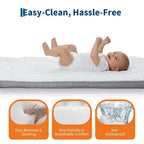 Moïse pour bébé, cododo pour nouveau-né avec grand panier de rangement, matelas confortable, côtés entièrement en maille, berceau de chevet portable réglable sur 6 hauteurs