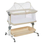 Moïse pour bébé, cododo pour nouveau-né avec grand panier de rangement, matelas confortable, côtés entièrement en maille, berceau de chevet portable réglable sur 6 hauteurs